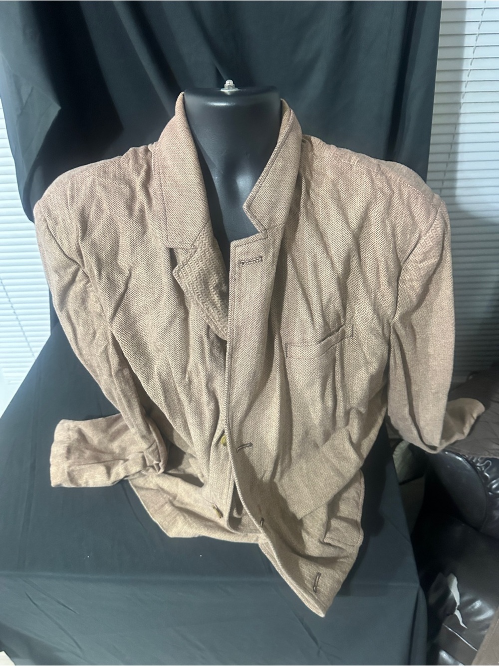 Men's Brown Textured Blazer Jacket - Classic Tailored Style-Chaps size XXL-#629